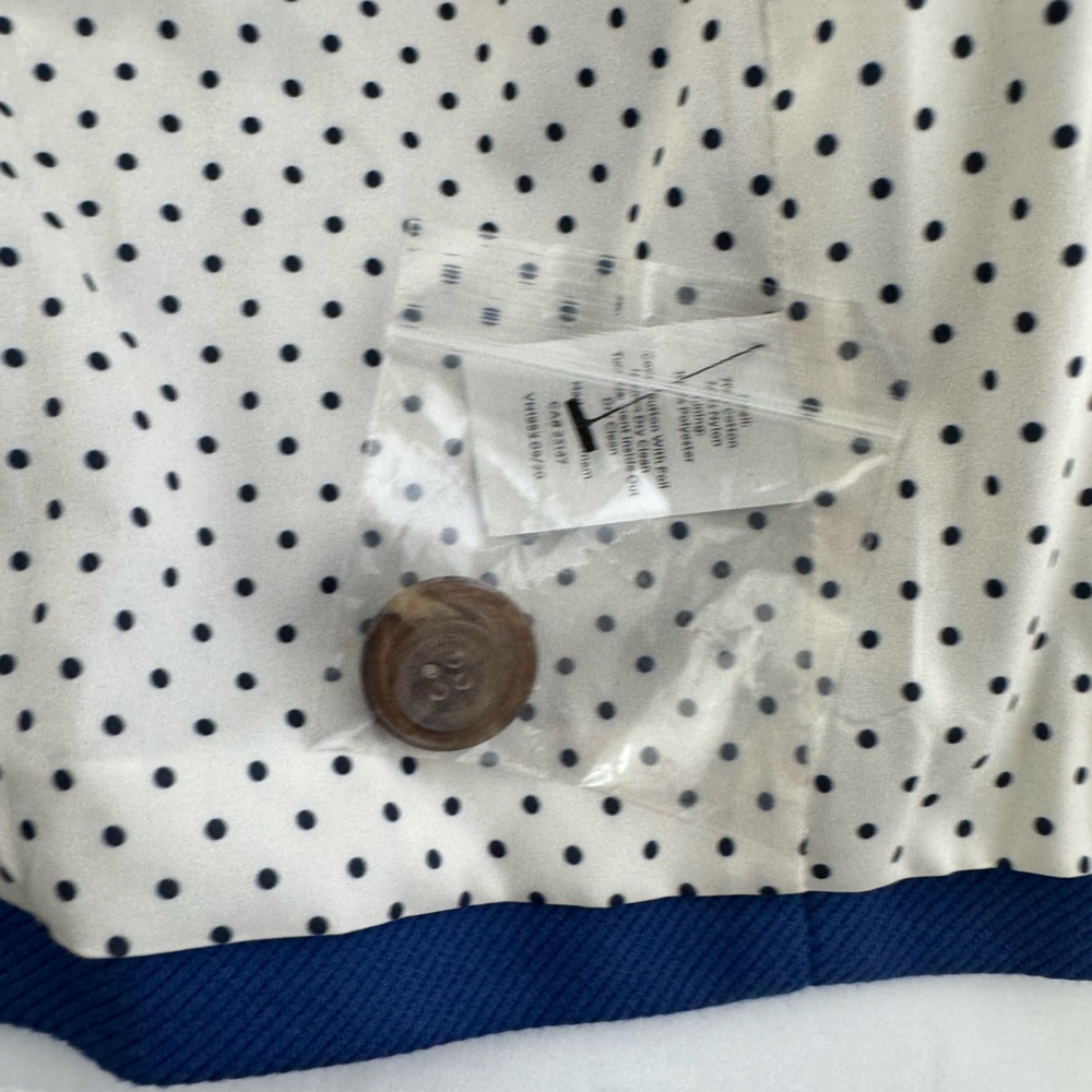 Talbots Jacket Womens 14 Blue Blazer Cotton Lightweight Colorful Academic - Picture 10 of 13